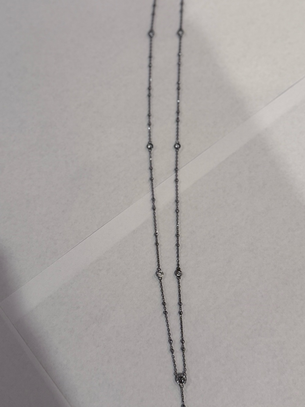 Henri Bendel Gunmetal Lariat Station Necklace - Picture 4 of 11